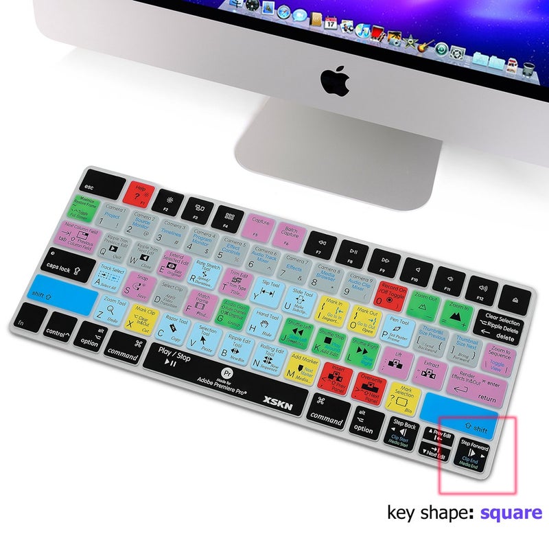 XSKN Magic Keyboard Premiere Pro Shortcuts Silicone Keyboard Cover Skin for 2015 Released Magic Keyboard A1644 MLA22LL/A (US Version) - Image 3